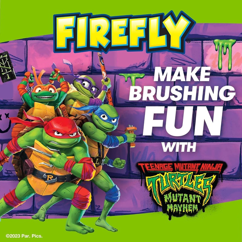 Firefly Clean N' Protect Teenage Mutant Ninja Turtles Power Toothbrush with 3D Character Cover, Soft Bristles, Battery Included, Ages 3+, 1+1 - Image 2